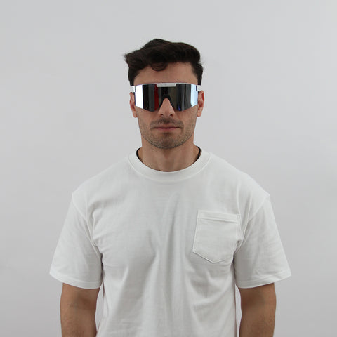 Storm White Shield Sunglasses