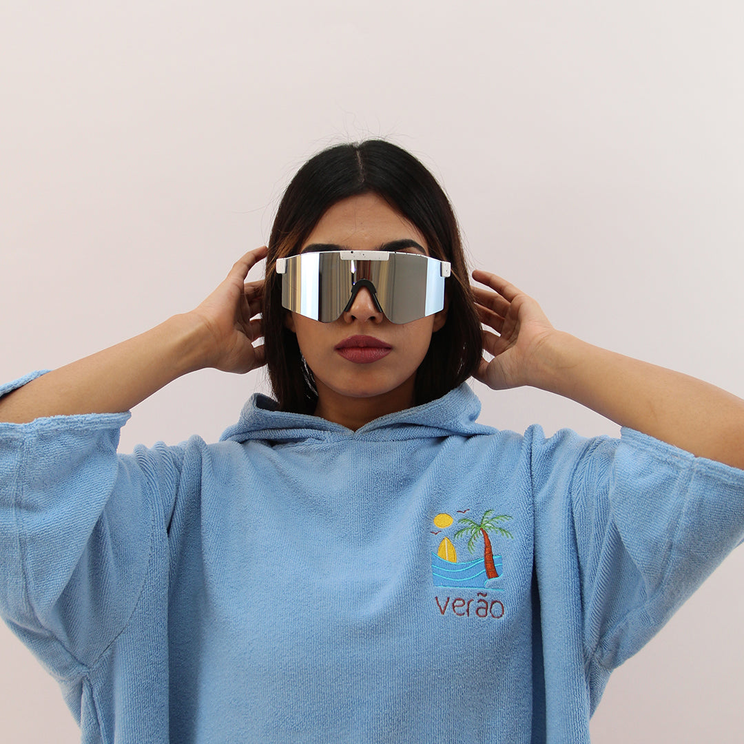 Storm White Shield Sunglasses