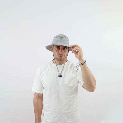 Verão Mist Wide-Brim Hat – Grey