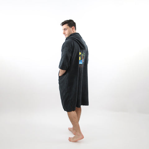 Midnight Tide - Black Poncho Towel