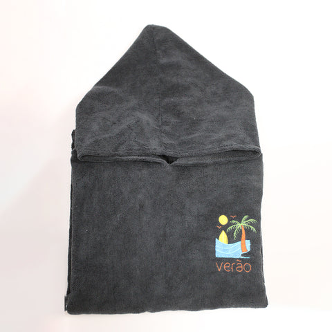 Midnight Tide - Black Poncho Towel
