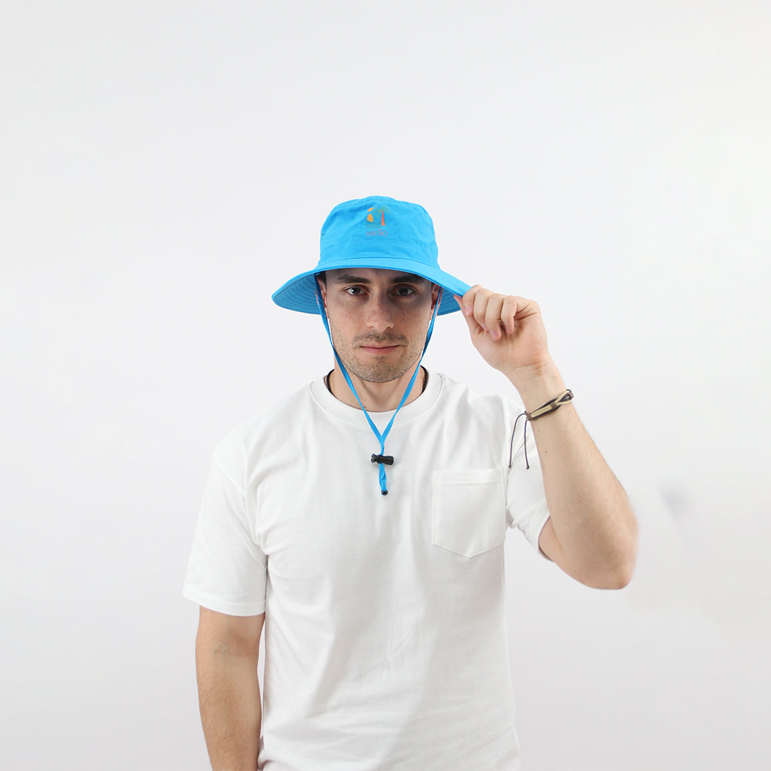 Verão Ocean Breeze Wide-Brim Hat – Blue