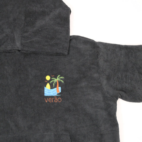 Midnight Tide - Black Poncho Towel