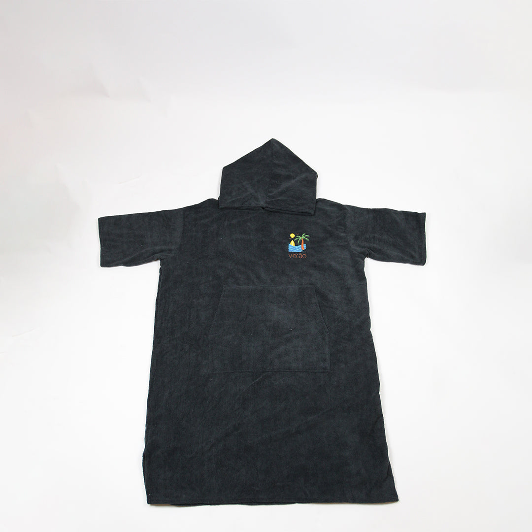 Midnight Tide - Black Poncho Towel